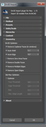 Din3D importer for 3ds Max - Dialog part 5