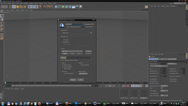 Din3D importer for Cinema 4D - Usage 04